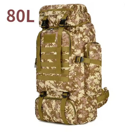 80L Outdoor Rucksack 70x33x19 cm – Taktischer Trekkingrucksack, großer Bergsteiger Rucksack, Wandern, Camping & Reisen, robust & wasserabweisend