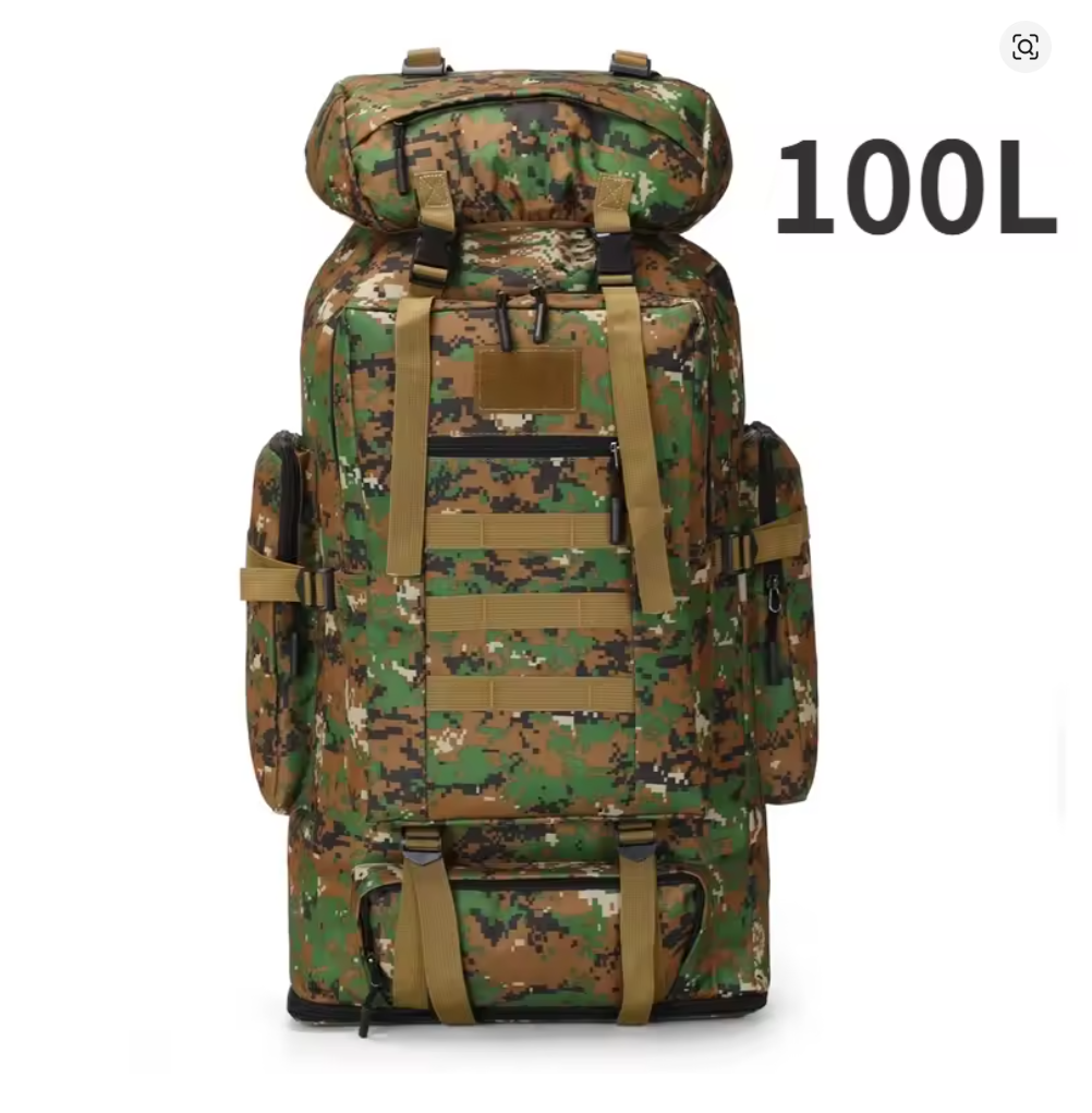 100L Outdoor Rucksack 90x40x30 cm – Taktischer Trekkingrucksack, großer Bergsteiger Rucksack, Wandern, Camping & Reisen, robust & wasserabweisend