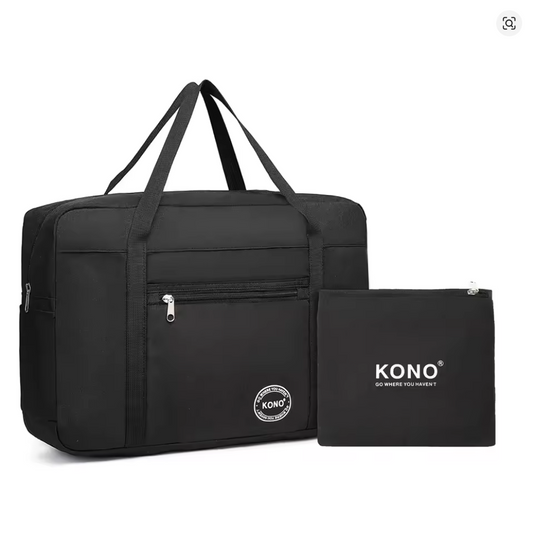 Kono Faltbare Handgepäck Tasche 45x32x14 cm – Leichte Nylon Reisetasche für Flugzeug, kompakt & strapazierfähig, Bordtasche & Travel Bag, 3 Farben