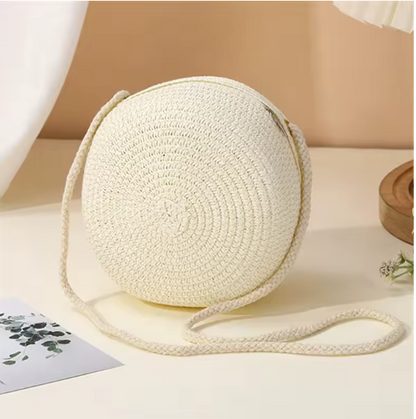 Damen Stroh Umhängetasche – Handgewebte Crossbody Bag mit Verschluss, sommerliche Schultertasche, leicht & stilvoll, Strandtasche & Freizeit, verschiedene Modelle