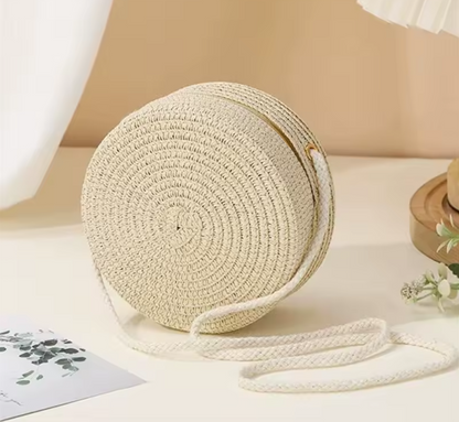 Damen Stroh Umhängetasche – Handgewebte Crossbody Bag mit Verschluss, sommerliche Schultertasche, leicht & stilvoll, Strandtasche & Freizeit, verschiedene Modelle