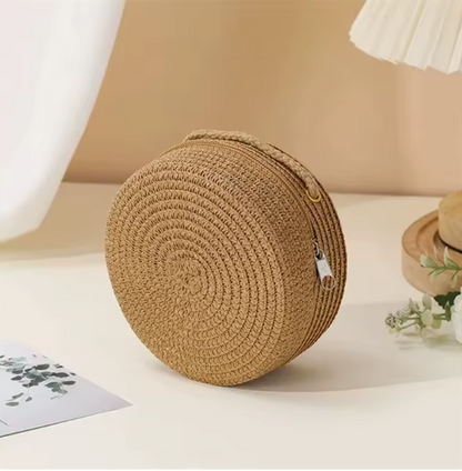 Damen Stroh Umhängetasche – Handgewebte Crossbody Bag mit Verschluss, sommerliche Schultertasche, leicht & stilvoll, Strandtasche & Freizeit, verschiedene Modelle